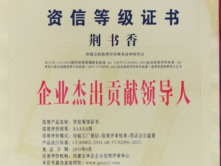 資信等級(jí)證書(shū)