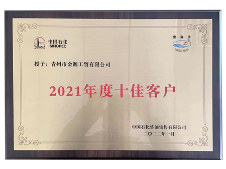 2021年度十佳客户