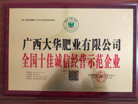 全国十佳诚信经营示范企业