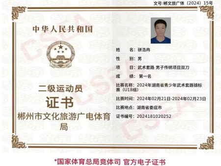 二级运动员证书 (3)