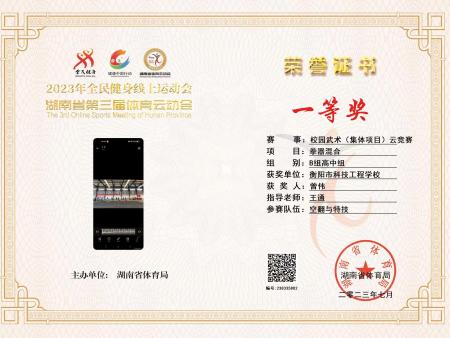 校园武术空翻特技一等奖